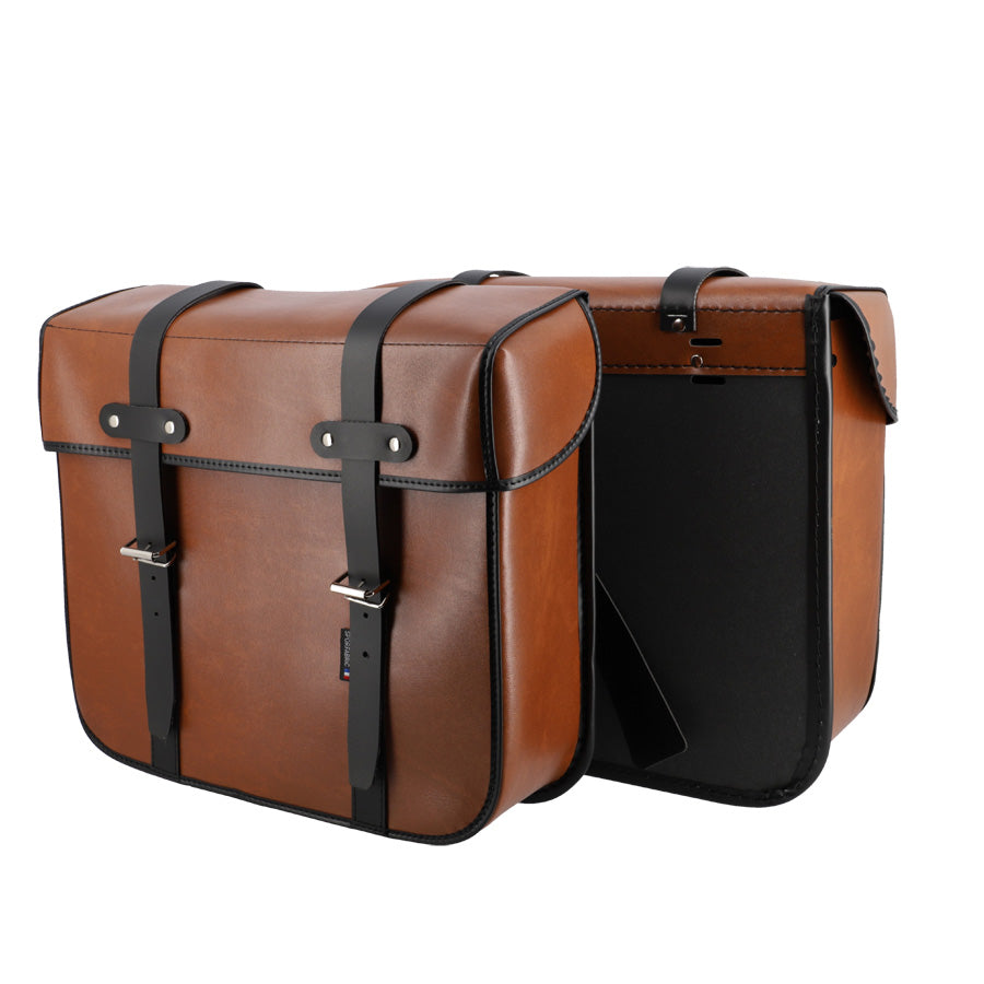SACOCHE VELO PORTE BAGAGE SPORFABRIC S15 COURROIE MARRON (PR) - 330X310X110MM