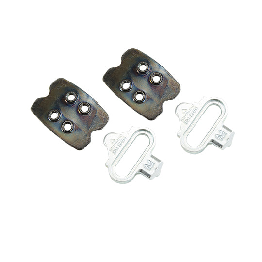 CALE PEDALE VTT SPD SHIMANO SM-SH56 MULTI DIRECTIONNEL ARGENT + ECROU DE CALE (PR)