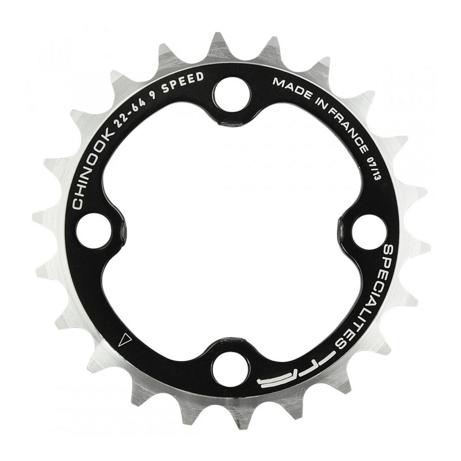 PLATEAU VTT TRIPLE DIAM 64 INTER 22DTS NOIR 4 BRANCHES CHINOOK TA 9V