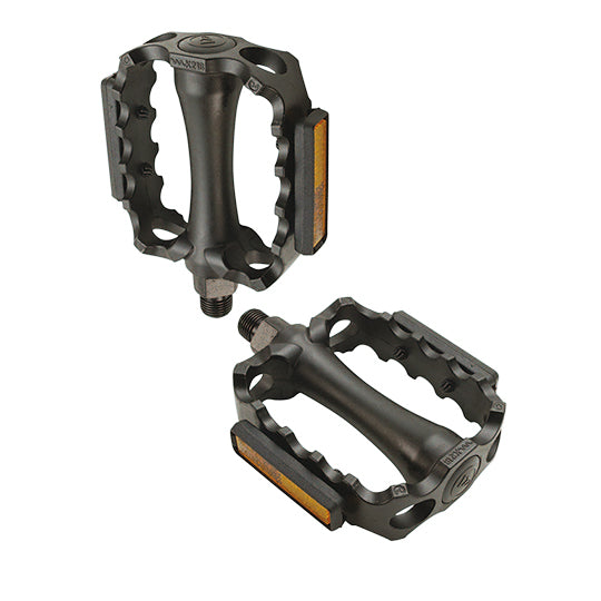 PEDALE VTT ALU OPTIMIZ MONOBLOC NOIRE 9/16 (PR) (CALE-PIEDS ADAPTABLE)