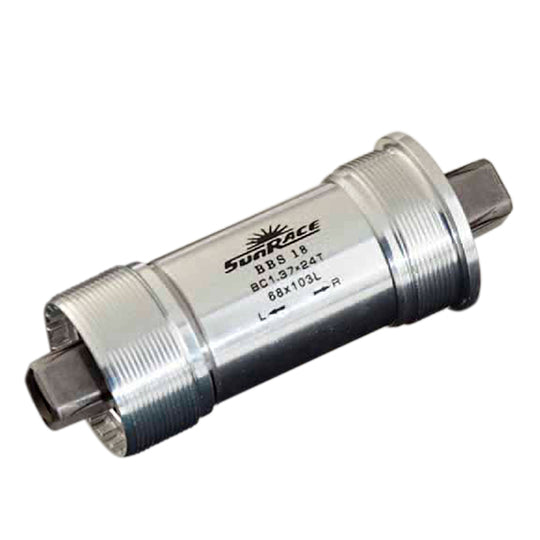 BOITIER PEDALIER CARRE L115 SUNRACE ALU F.BSC CUVETTES ACIER (68MM)