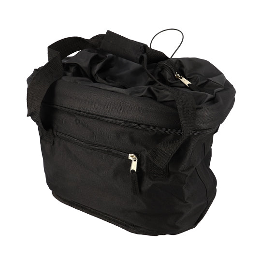 PANIER AV A CLIPS PLIABLE TISSUS AVEC ANSE NOIR (FIXATION CINTRE DIAM. 22/25.4MM)