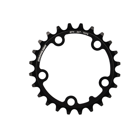 PLATEAU ROUTE DIAM 74 INTER 24DTS NOIR ALU 7075 TRIPLE (COMP.CAMPA/SHIMANO) STRONG 5 BRAN