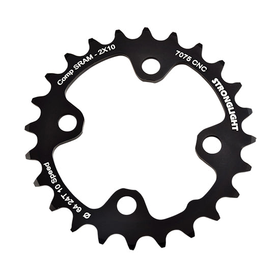 PLATEAU VTT DOUBLE DIAM 64 INTER 24DTS NOIR 4 BRANCHES ALU 7075 STRONG 10V SRAM XX+SHIMAN
