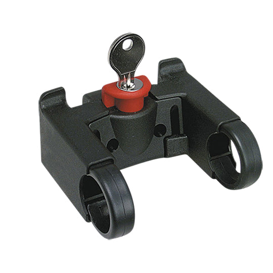 FIXATION KLICKFIX AVANT PANIER/SACOCHE DIAMETRE CINTRE 22-26 MM ( AVEC ANTIVOL A CLE )