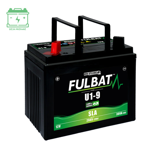 BATTERIE U1-9 FULBAT 12V28AH LG195 L130 H180 300A SLA SS ENTRET. ACTIVEE USINE MOTOCULTURE