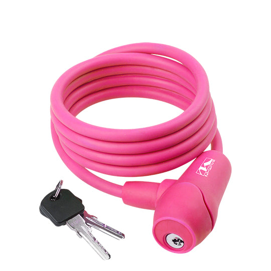 ANTIVOL VELO SPIRAL A CLE D 8 X 1.50M SILICONE ROSE