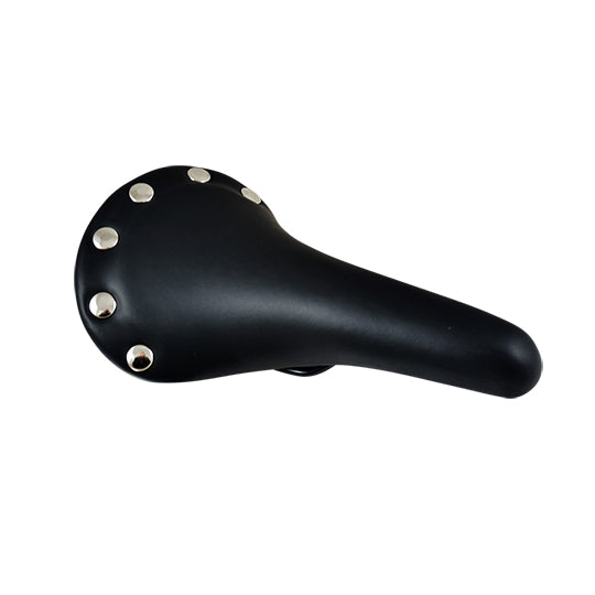 SELLE ROUTE/VILLE IMITATION CUIR NOIR RIVET INOX