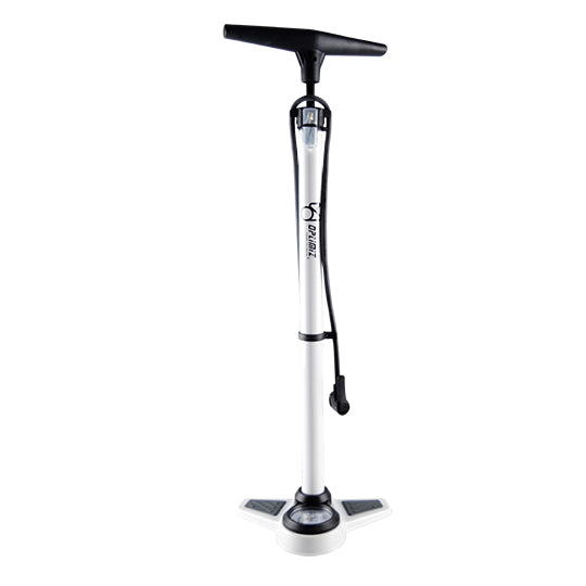 POMPE A PIED OPTIMIZ ACIER BLANC MANO 11 BARS DOUBLE TETE PLASTIQUE VS/VP