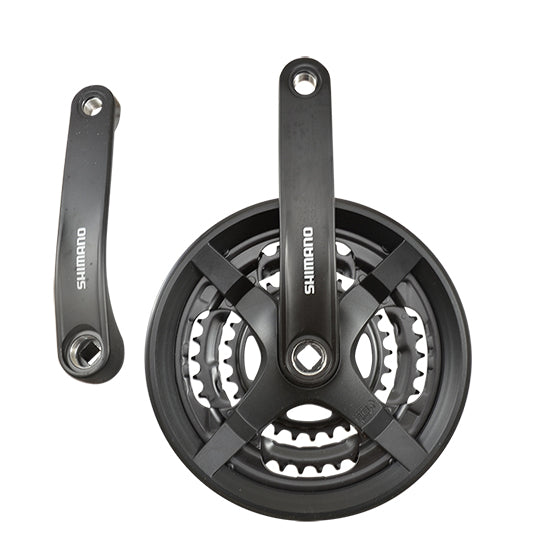 PEDALIER VTT TRIPLE 48-38-28D L170 ALU SHIMANO TOURNEY TY501 6/7/8V X3 (AXE 123MM)