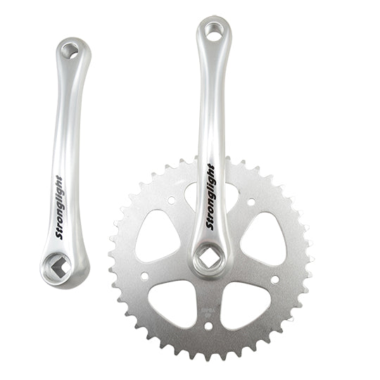 PEDALIER MONO CITY 40D L170 STRONG 55S ALU ARGENT (2.38 - 3/32")