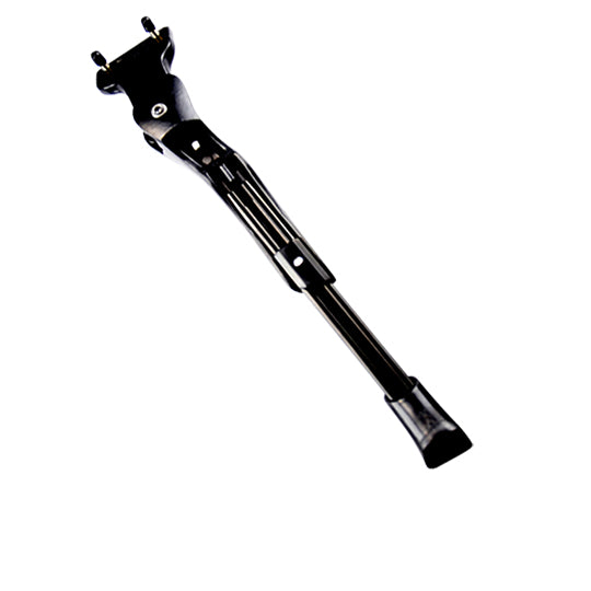 BEQUILLE VELO LATERALE REGLABLE 24/28'' ALU NOIR RENFORCEE E BIKE/VAE (FIX. 2 VIS 40/18MM)