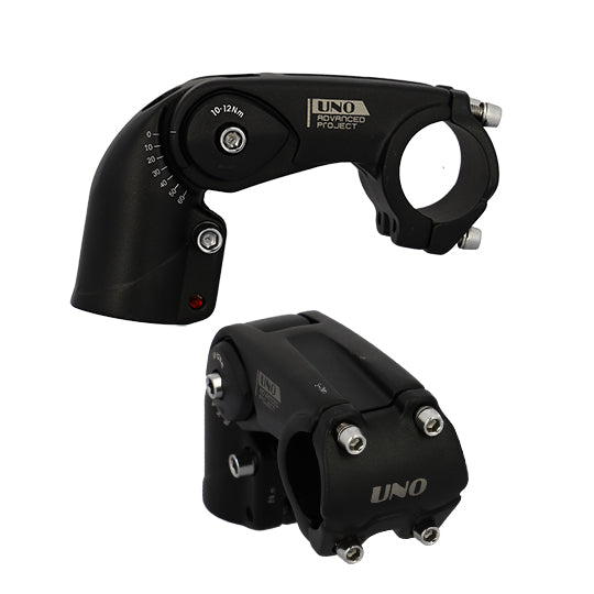 POTENCE REGLABLE AHEAD SET 1''1/8 L90 UNO ALU 6061 NOIR HT 62MM 0/+60°(CINTRE 31.8)