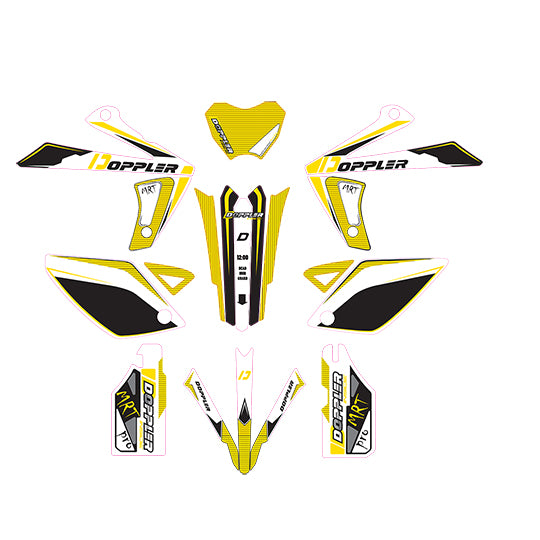 KIT DECO/AUTOCOLLANT DOPPLER ADAPT. RIEJU MRT/MRT PRO/MARATHON BLANC/NOIR/JAUNE