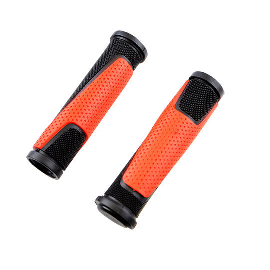 POIGNEE VELO PROGRIP 807 125MM NOIR/ROUGE AVEC BOUCHONS (PR)