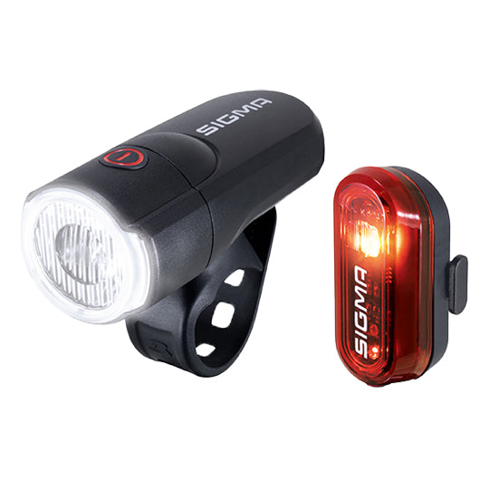 ECLAIRAGE VELO AV+AR PILE SIGMA AURA 30/CURVE FIXATION CINTRE/TIGE DE SELLE LED