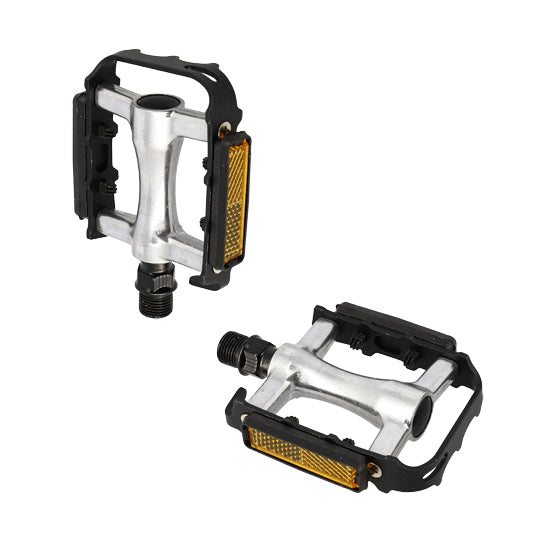 PEDALE VTT ALU OPTIMIZ NOIR/ARGENT D9/16 (PR) (CALES-PIED ADAPTABLE)
