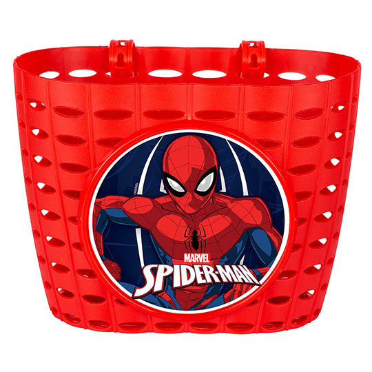 PANIER AV ENFANT PLASTIQUE DISNEY SPIDER MAN ROUGE FIXATION PAR SANGLE