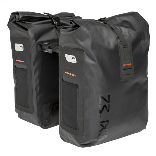 SACOCHE VELO PORTE BAGAGE A PONT NEWLOOXS VARO DOUBLE PANNIER NOIR RACKTIME - 40 LITRES -