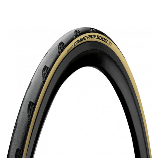 PNEU ROUTE 700X25C TS CONTINENTAL "GP 5000" TT NOIR/CREME (25-622)