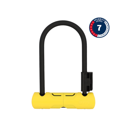 ANTIVOL VELO U 110X 160MM ABUS 402 MINI JAUNE + SUPPORT