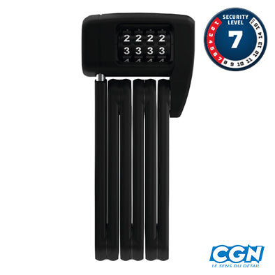 ANTIVOL VELO PLIABLE A CODE L 60CM ABUS BORDO COMBO LITE MINI 6055C/6 0 NOIR