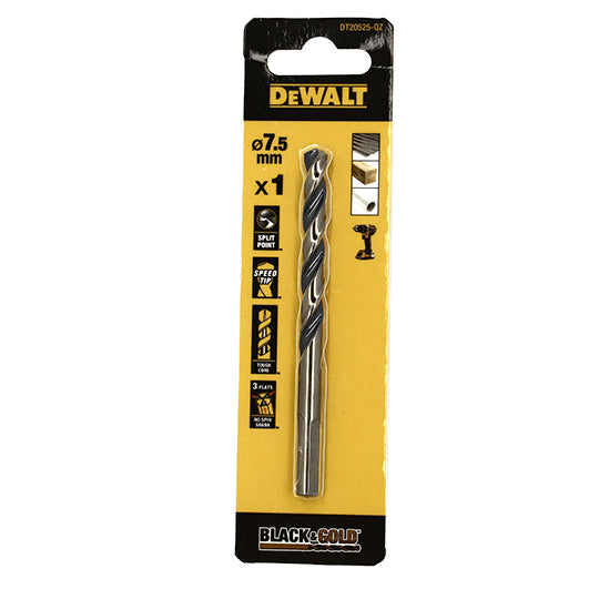 FORET DEWALT HSS-G GOLD&BLACK DIA.7.5X69X109MM(x1)