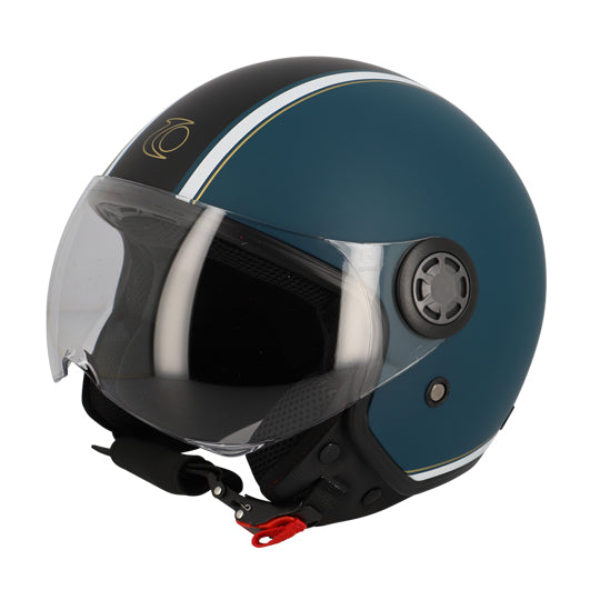 CASQUE JET TRENDY JT-306 BLEU/NOIR MAT T59-60 L - CE 22-06