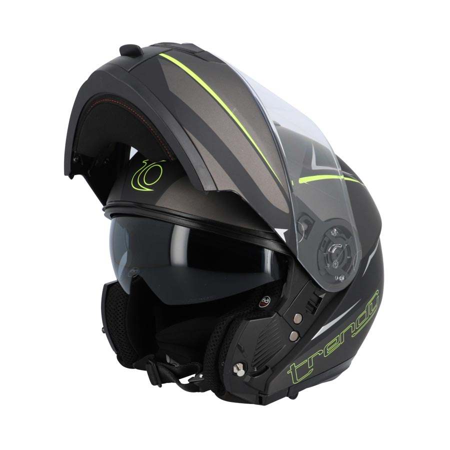 CASQUE INTEGRAL MODULABLE TRENDY MT-706 DV GRIS ANTHRACITE/J.FLUO MAT T63-64 XXL-ECE22-06