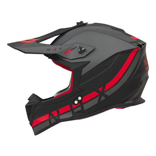 CASQUE CROSS NOX N633 AIRSHOCK NOIRMAT/ROUGE T63-64 XXL
