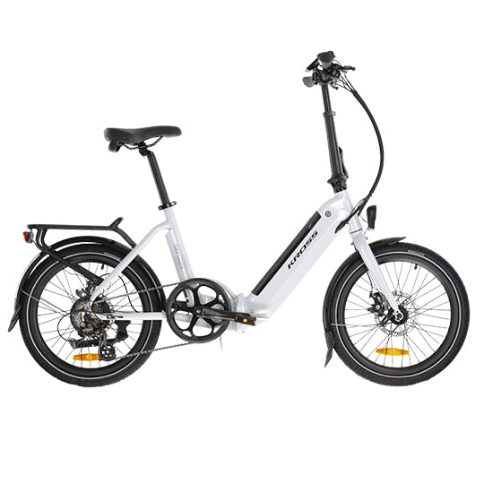 VELO ELECTRIQUE/VAE PLIANT CITY 20"KROSS FLEX HYBRID 1.0 MOTEUR ROUE AR - 375WH ALU BLANC