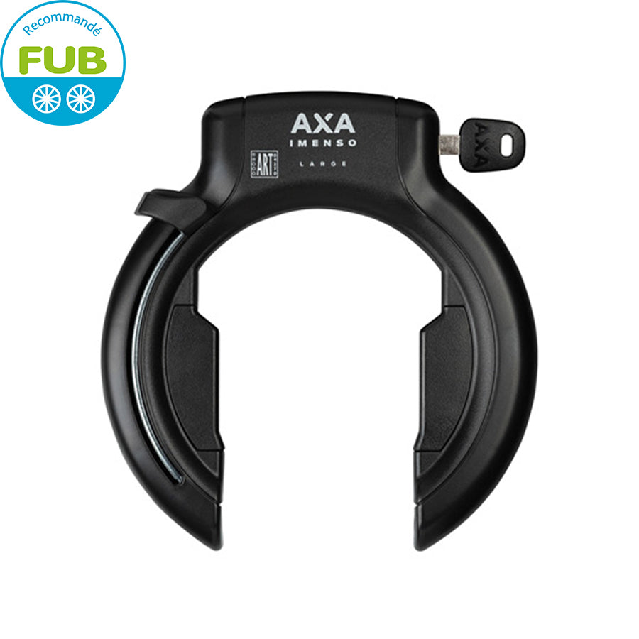 ANTIVOL VELO FER A CHEVAL AXA IMENSO LARGE NOIR (OUVERTURE 75MM/OPTION CABLE ANTIVOL)