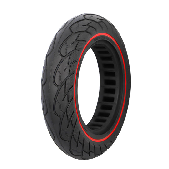 PNEU TROTTINETTE ELECTRIQUE 10"X2.125 PLEIN ALVEOLE NOIR/ROUGE