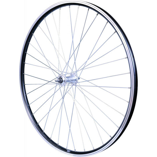ROUE VTT/VILLE 26" AV ECROU AXE PLEIN JANTE NOIR MACH1 ER10 MOY.MICHE MAGNUM V-BRAKE 36T