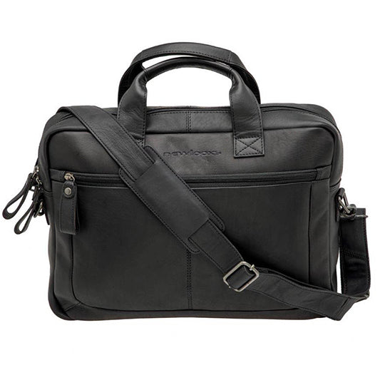 SACOCHE VELO PORTE BAGAGE NEWLOOXS CUIR LUKO NOIR - 10 LITRES - 400X310X80MM