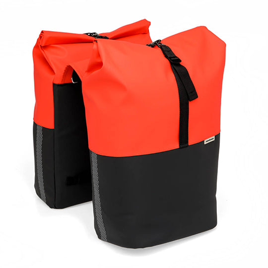 SACOCHE VELO PORTE BAGAGE A PONT NEWLOOXS NYBORG DOUBLE ROUGE/NOIR - 34 LITRES - 300X370X1