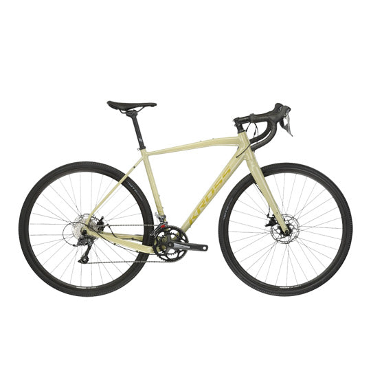 VELO GRAVEL 28" KROSS ESKER 1.0 TAILLE XL (22") ALUMINIUM BEIGE/OR