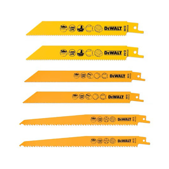 COFFRET DE 6 LAMES POUR SCIE SABRE DEWALT 2 X DT2345, 2 X DT2349, 2 XDT2353 + BOITE