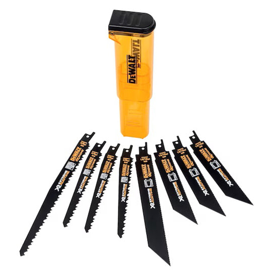 COFFRET DE 8 LAMES DE SCIE SABRE DEWALT XR RUNTIME POUR COUPE BOIS ETMÉTAL - 152/230 MM
