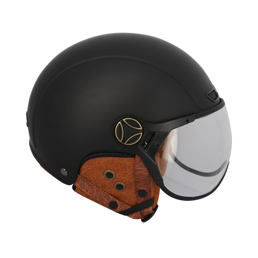 CASQUE URBAIN OPTIMIZ O404 NOIR MAT / MARRON M  (57/58)