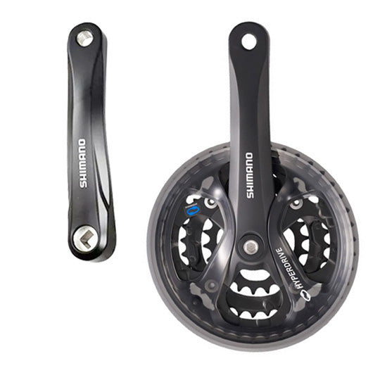 PEDALIER VTT TRIPLE 42-32-22D L175 ALU SHIMANO ACERA M361 7/8V AVEC PARE CHAINE (AXE DE 12