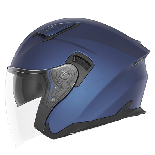 CASQUE JET DOUBLE ECRAN NOX N130 BLEU MAT METALISE T63-64 XXL - CE 22.06