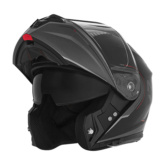 CASQUE MODULABLE NOX N968 TOMAK NOIR MAT ROUGE T53-54 XS - CE 22.06