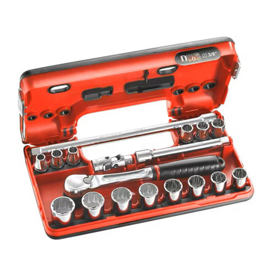 COFFRET DE DOUILLES 3/8" 12 PANS -18 PIÈCES FACOM