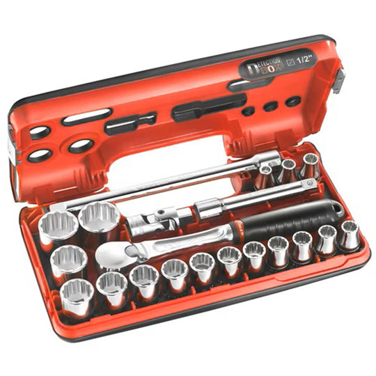 COFFRET DE DOUILLES 1/2" 12 PANS -21PIÈCES FACOM