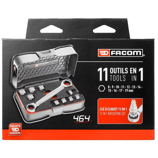 JEU DE CLÉ POLYGONALE À CLIQUET 11 EN 1 FACOM