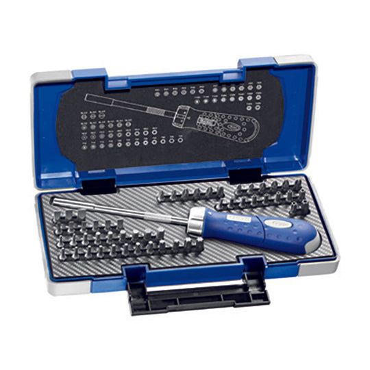 TOURNEVIS PORTE-EMBOUTS REVOLVER A CLIQUET + EMBOUTS - 59 PCS - EXPERT- E160804