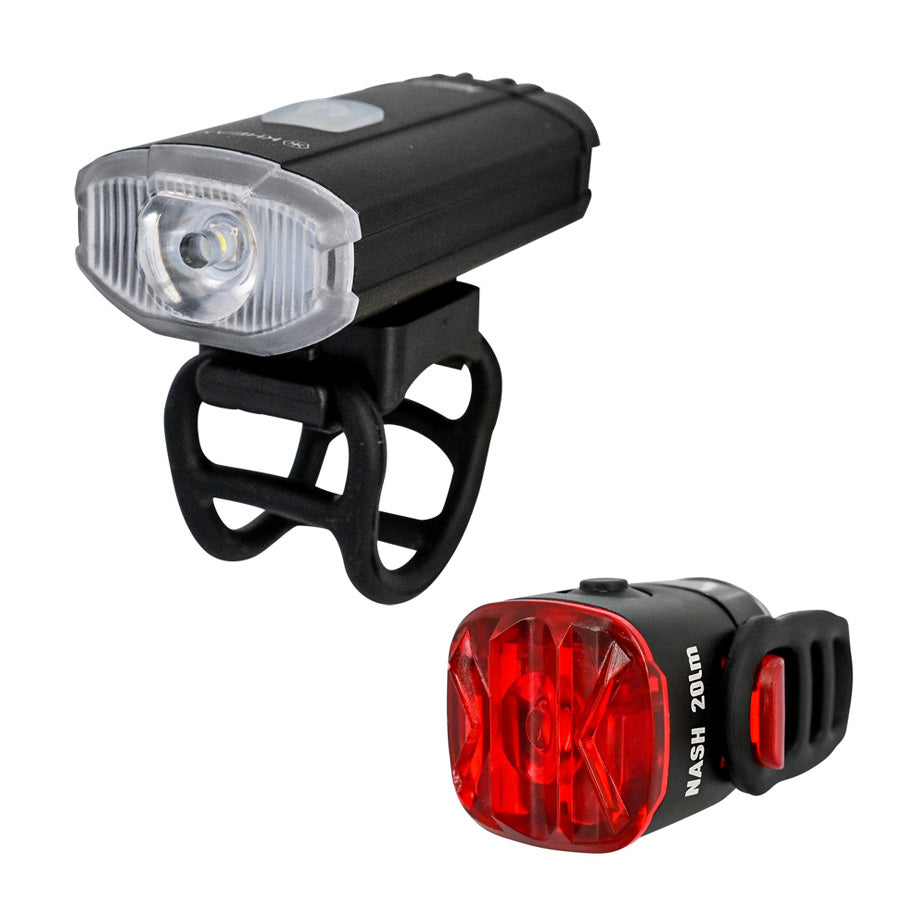 ECLAIRAGE VELO AV+AR RECHARG. KHEAX MIRZA/NASH 150/20L FIXATION CINTRE LED