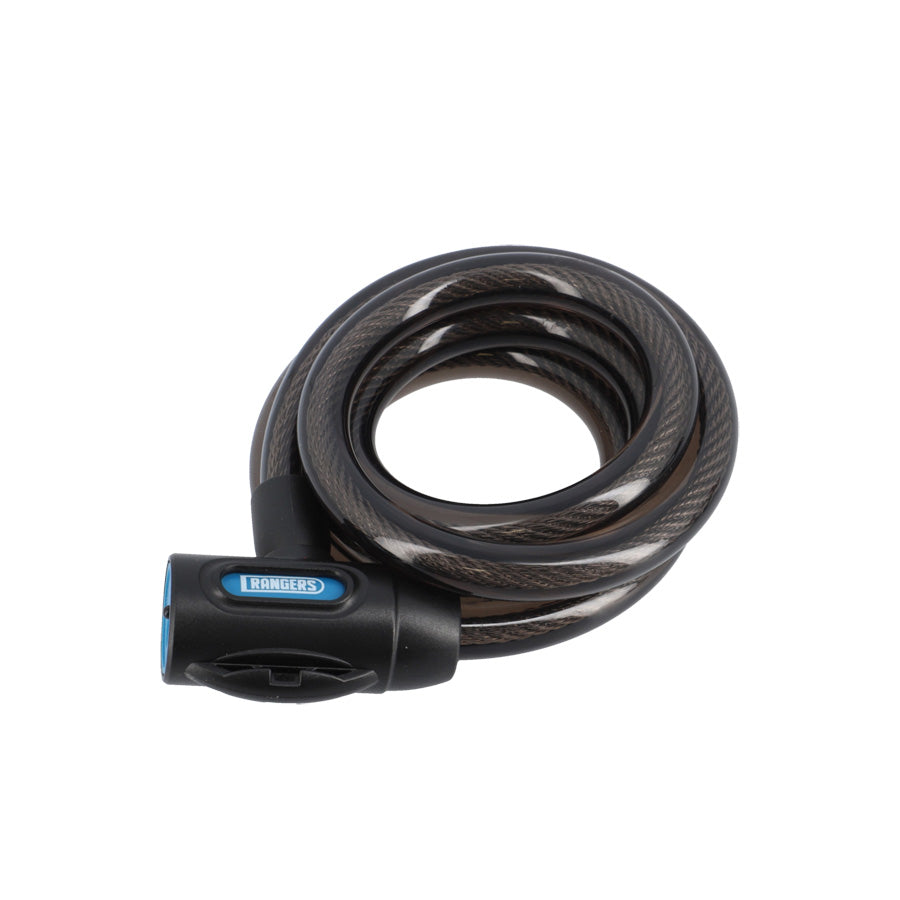 ANTIVOL VELO SPIRAL A CLE D15X 1.5M RANGERS NOIR AVEC SUPPORT