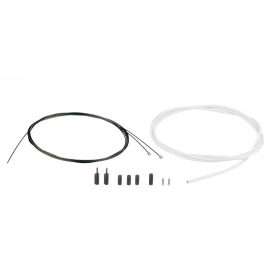 TRANSMISSION DERAILLEUR SHIMANO BLANC-CABLE OPTISLIK (KIT TRANSMISSION2 CABLES-2 GAINES)